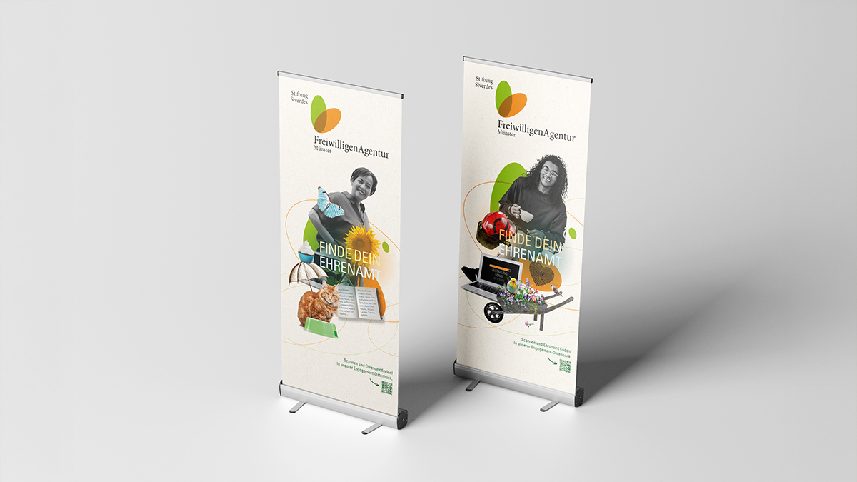 X und Y Design Freiwilligenagentur Münster Roll-Ups