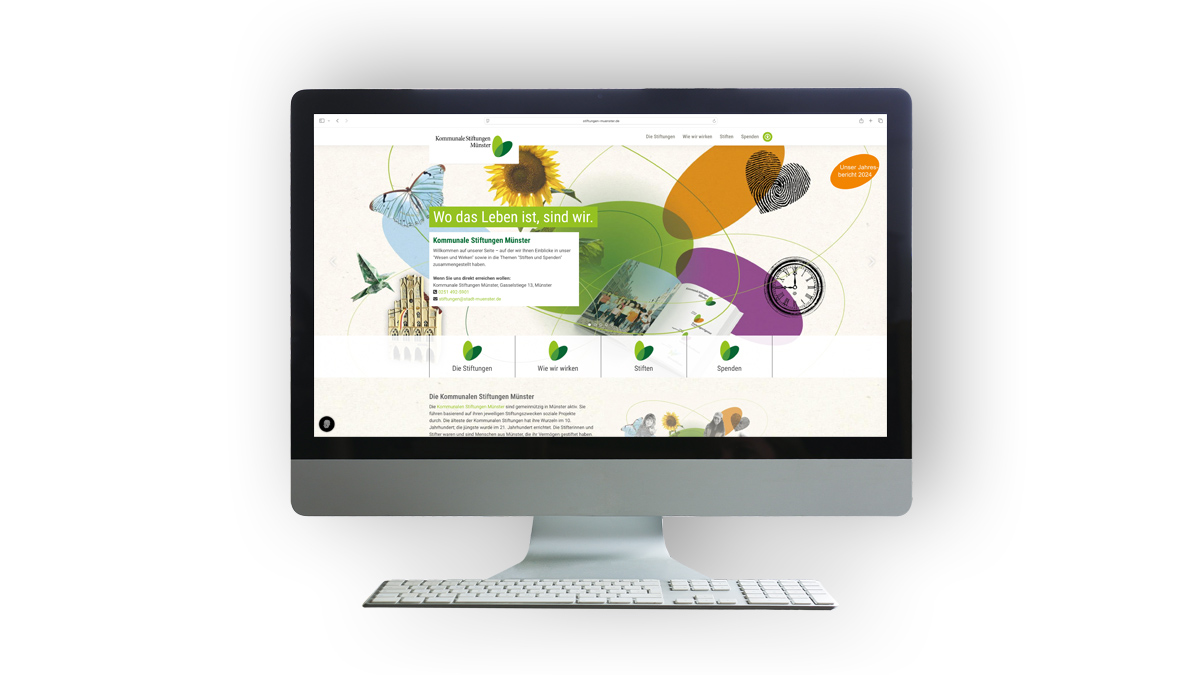 X und Y Design Kommunale Stiftungen Website