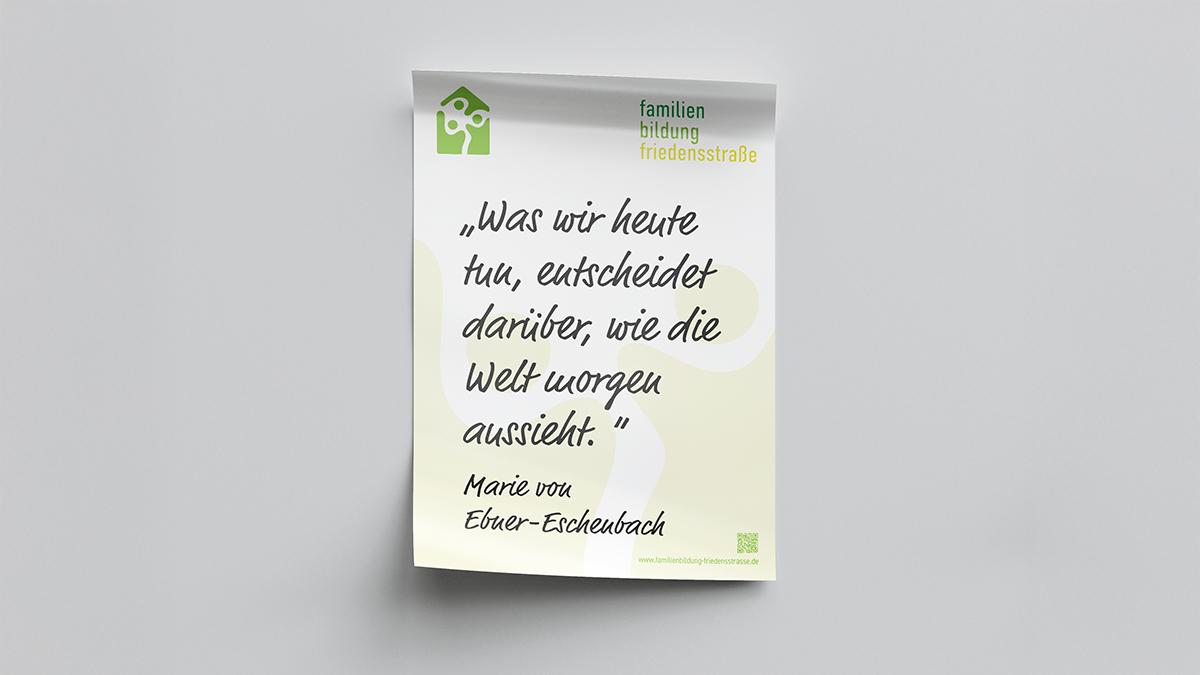 X und Y Design Familienbildung Friedenstrasse Plakat