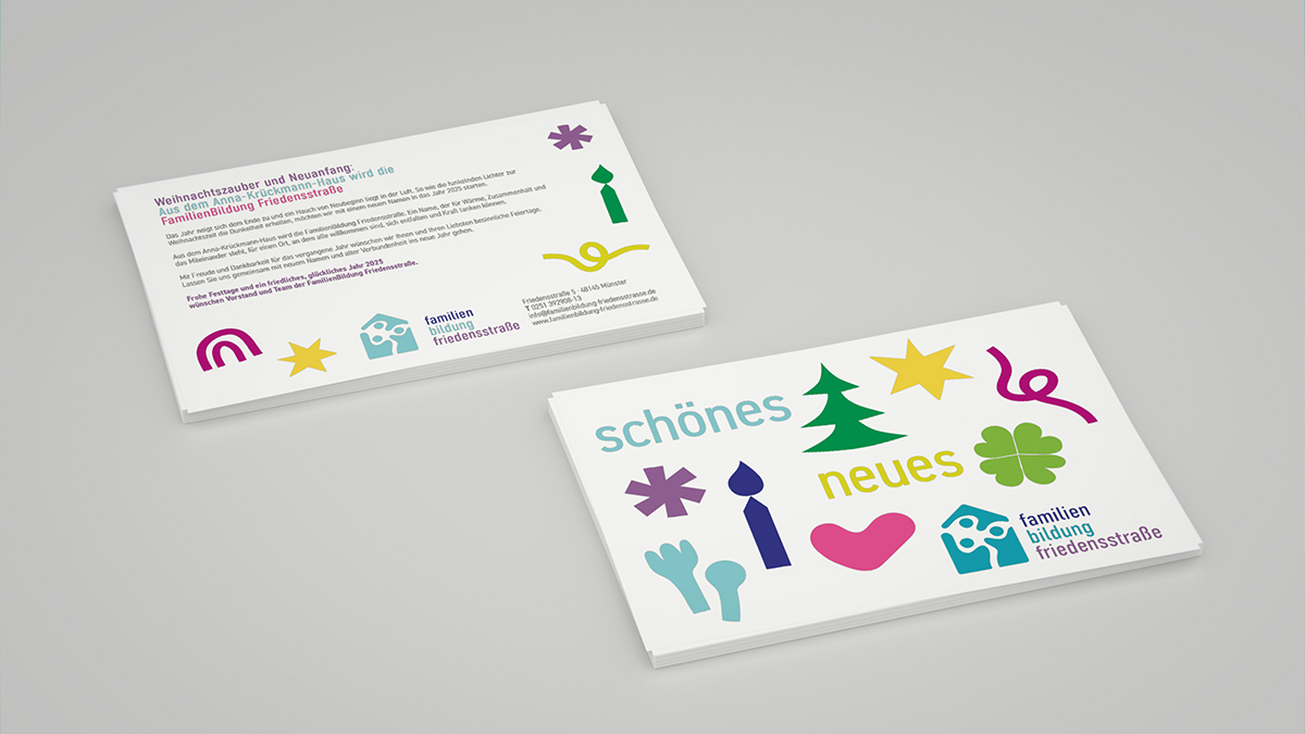 X und Y Design Familienbildung Friedenstrasse Postkarte
