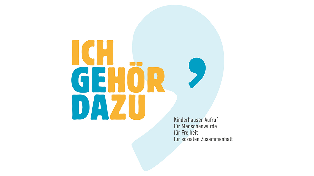 X und Y Design Ich gehör dazu Kinderhaus Logo weiss